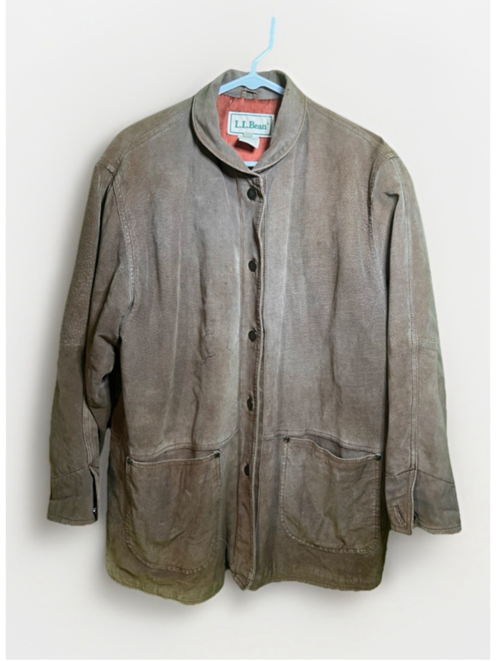 Vtg Ladies LL Bean Suede Jacket Womens Large Sport Coat Tan Leather See Pics